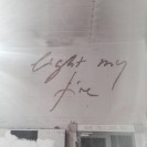 Bruno Wank | Bronze | 220x400 | light my fire | 2013 | 7500€ | Text | Handschrift übertragen auf Holzplatte, ausgeschnitten, dann Flüssige Bronze daraufgegossen.